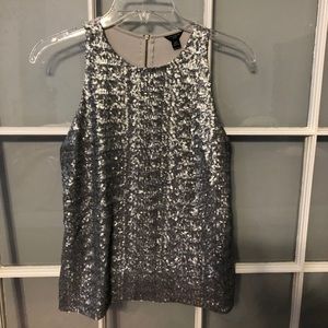 Ann Taylor Silver sequin tank